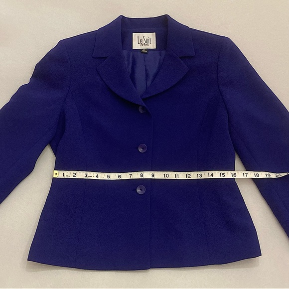 ⭐️ Vintage Le Suit Dark Blue Blazer Size 6P - Picture 10 of 12